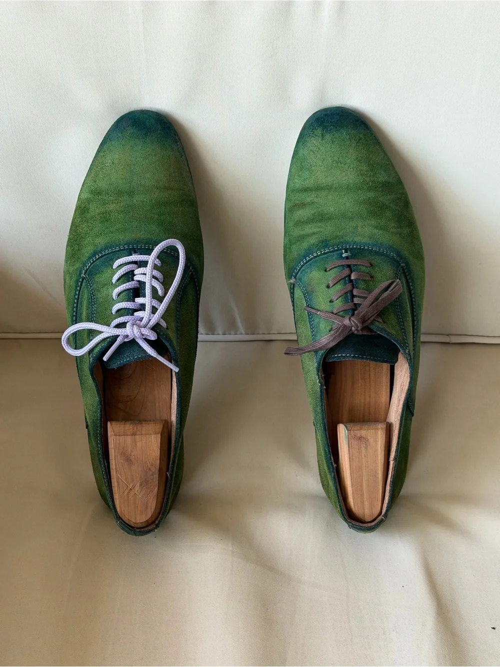 Hand-Finished Green Patina Suede Derby | ALDO | 1 of 1 | Size 9